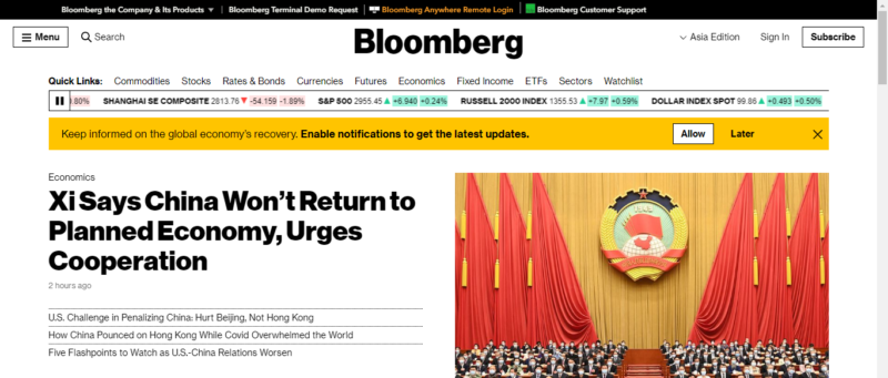 Bloomberg 財經網站